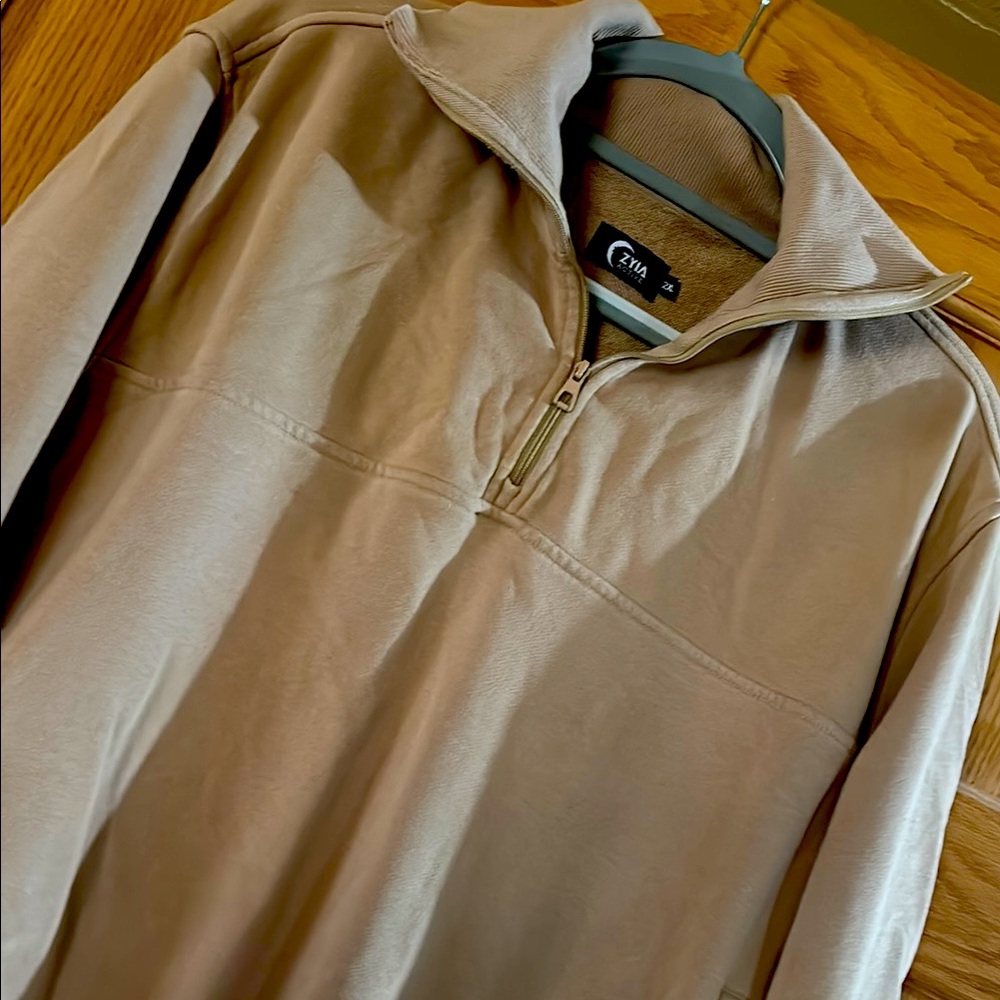 Zyia Beige Quarter-Zip Pullover